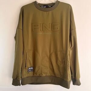 Ping Olive Men's Crewneck Long Sleeve Pockets Pullover Golf Phoenix Mens Large